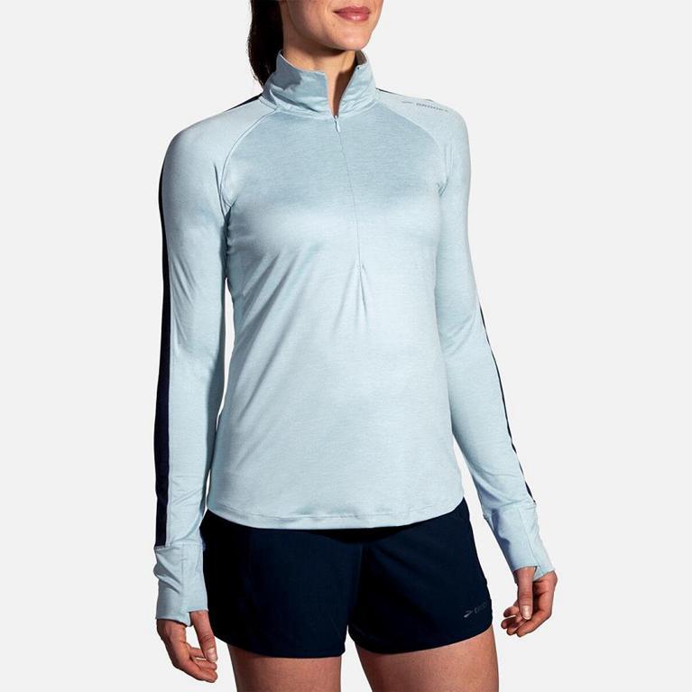 Brooks Dash Half Zip Women's Running Jackets - Blue (46951-BQEN)